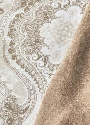 Набор постельное белье евро + пледом karaca home - arlen bej бежевый євро комплект постільної білизни + плед2 фото