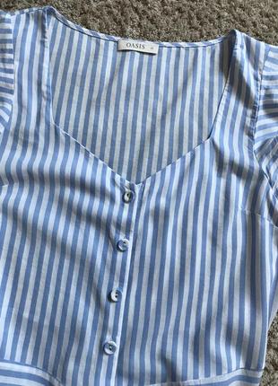 Топ з зав'обов'язками смугаста сорочка з натрульной тканини хлопкова блузка5 фото