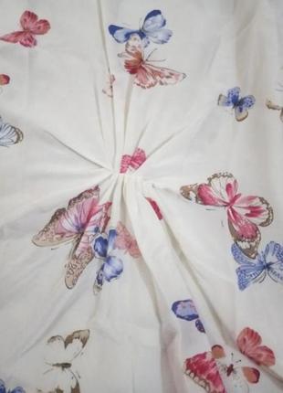 3 дні!100% шовк оригінальна блуза без рукавів принт метелики6 фото
