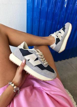 New balance 237 grey / navy blue женские кроссовки нью беленс