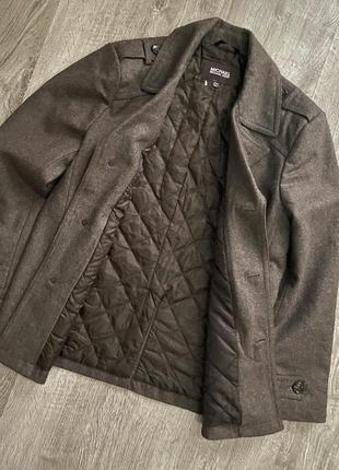 Люксовое теплое шерстяное пальто бушлат куртка блейзер полу пальто michael kors оригинал3 фото