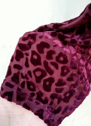 Шикарна бордова оксамитова блуза, лонгслив в принт черепаха monsoon 🍒5 фото