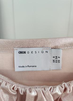 Топ топик кроптоп сріблястий рожевий стильний модний бренд asos design новий6 фото