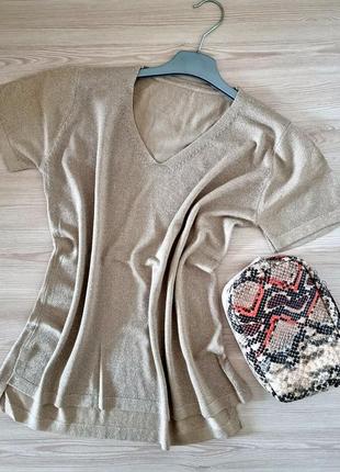 Футболка люрекс v-образный вырез