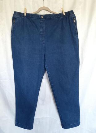 Жіночі джинсові джогеры штани, штани, джинси висока посадка з вишивкою на гумці