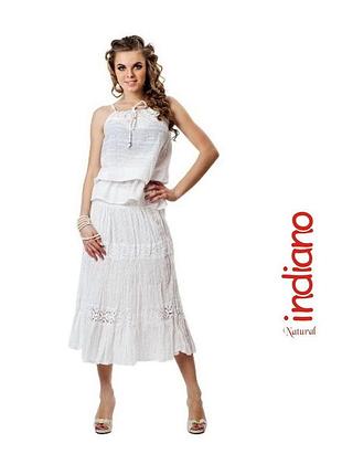 ® indiano - ніжний батистовый топ блузка з баскою та мереживом бавовна оригінал m-l