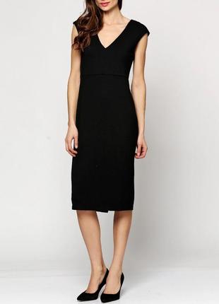Сукня h&m стрейчева чорна міді платье трикотажное черное миди