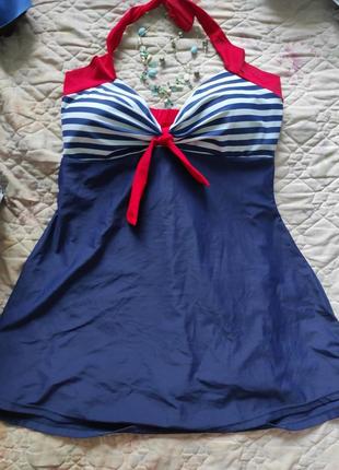 Хіт літа мега стильний купальник плаття танкіні морячка басейн1 фото