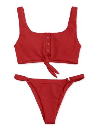 Женский комплект бикини, сексуальный купальник из двух частей, женский купальник, однотонная пляжная одежда