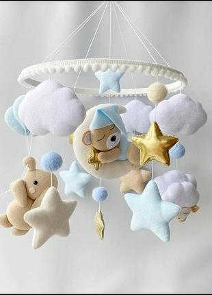 Мобиль для мальчика. музыкальный мобиль ручной работы