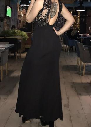 Вечернее, выпускное платье миди чёрное tally weijl, новогоднее1 фото