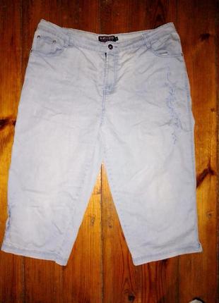 Літні світлі бриджі з вишивкою батал капрі великого розміру розпродаж