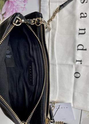 Кожаная сумка клатч 190евро люксового бренда sandro paris. оригинал!3 фото