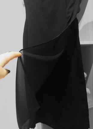 ® h&m - черное многослойное платье шифон бренд оригинал xs-s2 фото