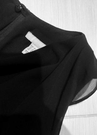 ® h&m - черное многослойное платье шифон бренд оригинал xs-s3 фото