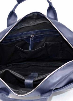 Чоловіча сумка для ноутбука 17" з натуральної шкіри синя tarwa rk-1019-4lx5 фото