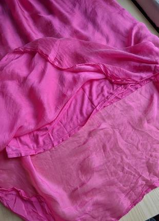 Сарафан италия розовый миди шёлк на брителях комбинация s m l