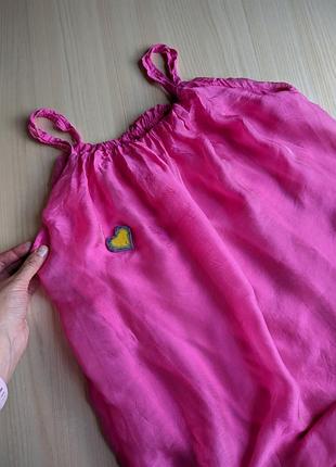 Сарафан италия розовый миди шёлк на брителях комбинация s m l