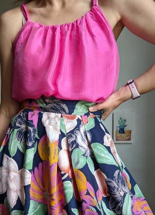 Сарафан италия розовый миди шёлк на брителях комбинация s m l