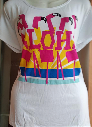 Натуральна футболка блузон з палітуркою бренду ms mode uk 18-20 eur 46-48