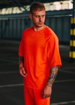 Летний трикотажный костюм комплект оверсайз