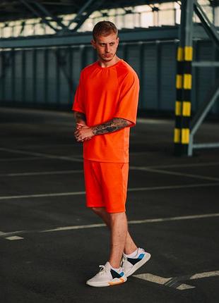 Летний трикотажный костюм комплект оверсайз