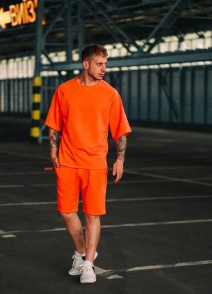 Летний трикотажный костюм комплект оверсайз