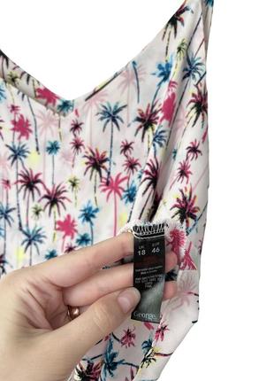 Блуза топ на бретелях у принт пальм подвійна тканина5 фото