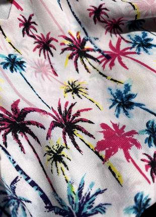 Блуза на бретелях топ у принт пальм подвійна тканина3 фото
