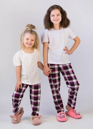 Хлопкова піжама футболка + штани, дитяча легка піжама, комплект для дому