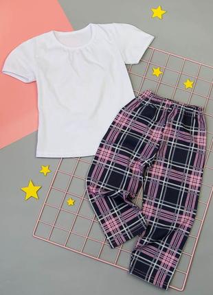 Хлопкова піжама футболка + штани, дитяча легка піжама, комплект для дому5 фото