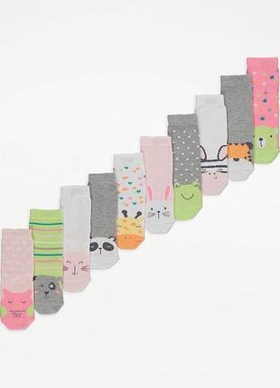 Шкарпетки з анімалістичним принтом в пастельних тонах george