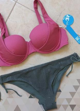 H&m + cupshe купальник раздельный купальный лиф и трусики плавки бикини 👙