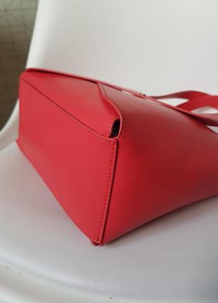 Шикарная женская сумка оригами pomikaki, яркая малиновая сумка 2 в 1, сумка с косметичкой6 фото