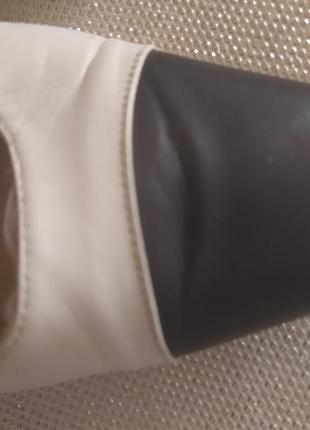 Туфли кожа комбинированные бело,черные4 фото