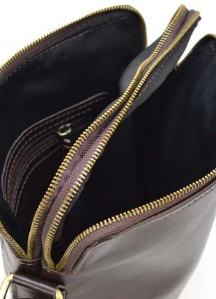 Кожаная мужская сумка через плечо коричневая gc-1048-3md tarwa5 фото