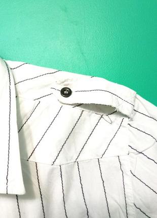 Біла сорочка-поло теніска в смужку бренду samurai raw5 фото
