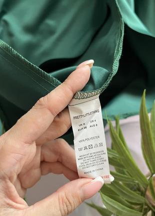 💚изумрудная сатиновая юбка миди со сборками сбоку/тёмно зелёная симметричная юбка/нефритовая юбка💚8 фото