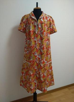 Домашнее платье в цветочек халат хлопок винтаж2 фото