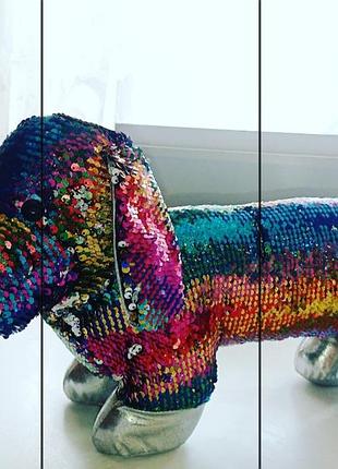 М'яка іграшка собачка з паєток 3