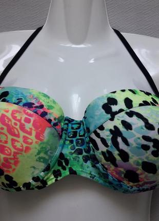 Класний роздільний купальник принт абстракція2 фото