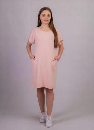 Женское летнее платье карман однотон 3 кольори рр 46-564 фото