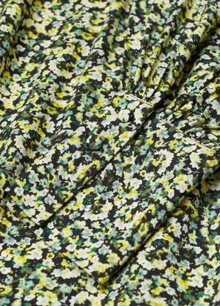 Віскозна блузка блузка з коміром стійкою в квітковий принт з широкими обьемными рукавами від h&m5 фото
