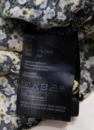 Віскозна блузка блузка з коміром стійкою в квітковий принт з широкими обьемными рукавами від h&m8 фото