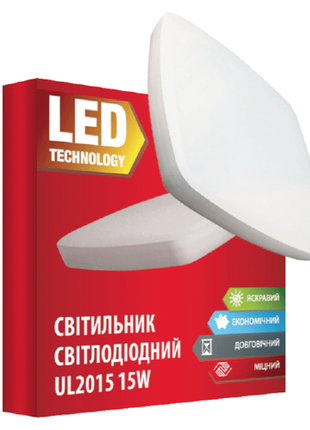Светодиодный led светильник ul 2015 15w квадрат ultralight