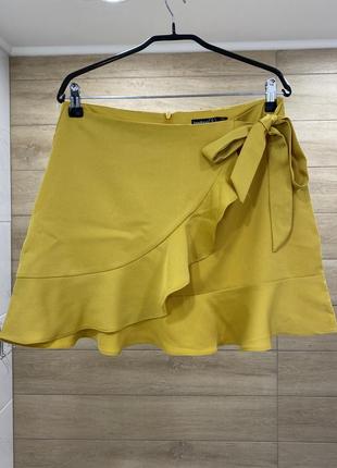Спідниця з високою талією гірчично-жовтого кольору boohoo