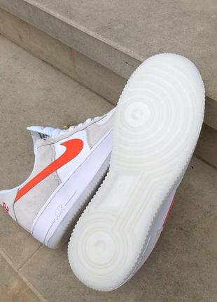 Nike air force 1 white/beige/orange 🔻 женские кроссовки найк аир форс4 фото