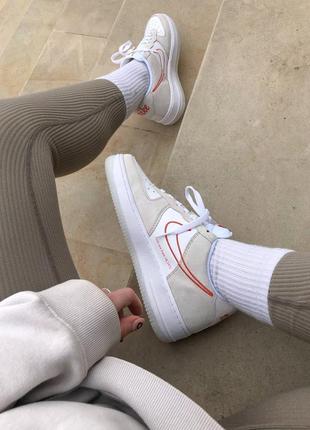 Nike air force 1 white/beige/orange 🔻 женские кроссовки найк аир форс5 фото