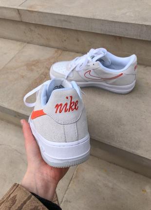 Nike air force 1 white/beige/orange 🔻 женские кроссовки найк аир форс10 фото