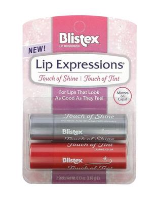Blistex lip expressions, зволожуючий крем для губ, блиск / відтінок, 2 шт, 0,13 унції (3,69 г) кожна